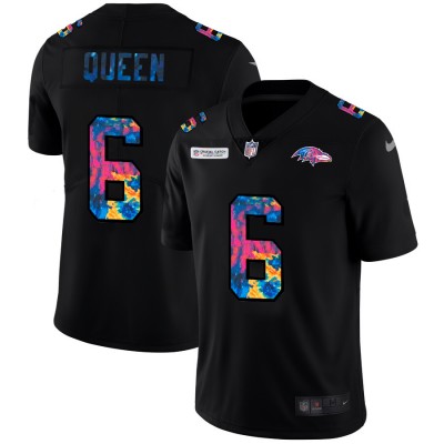 Baltimore Baltimore Ravens #6 Patrick Queen Men's Nike Multi-Color Black 2020 NFL Crucial Catch Vapor Untouchable Limited Jersey
